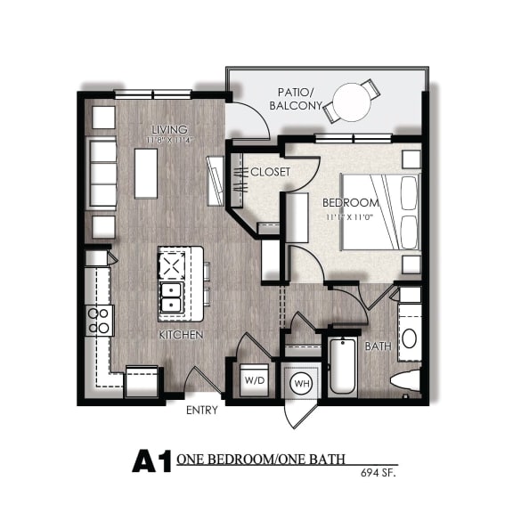 East A1 Floor Plan at Presidio at River East, Texas