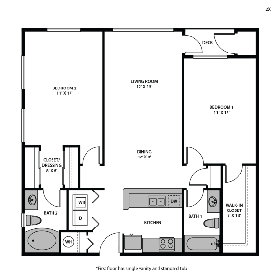 Regency Park Two Bed Exterior Floor Plan