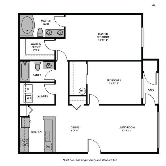 Regency Park Two Bed Interior Floor Plan