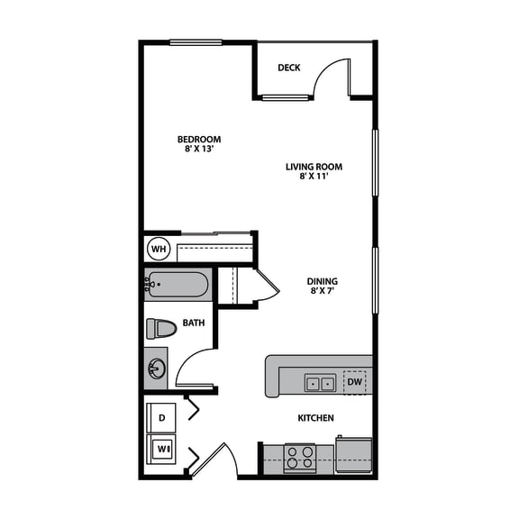 Regency Park Apartments Studio Exterior Floor Plan