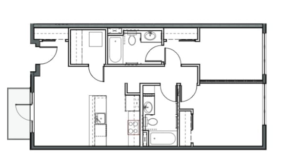 REO Flats Two Bedroom B Floor Plan