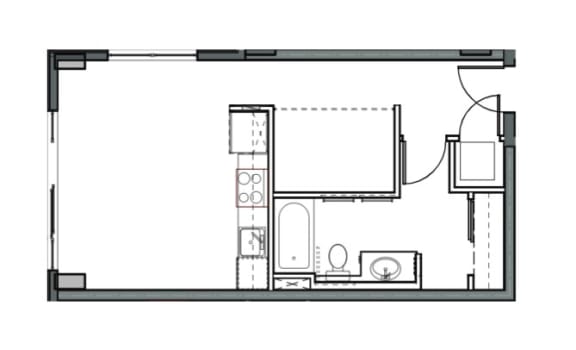 REO Flats Studio C Floor Plan