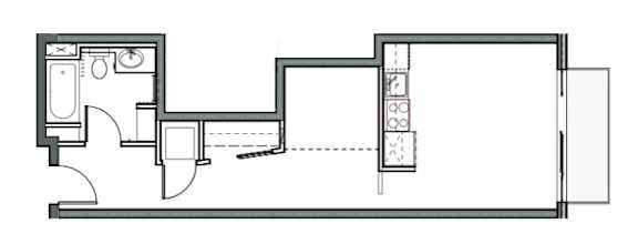 Reo Flats Apartments in Seattle, Washington Studio Floor Plan