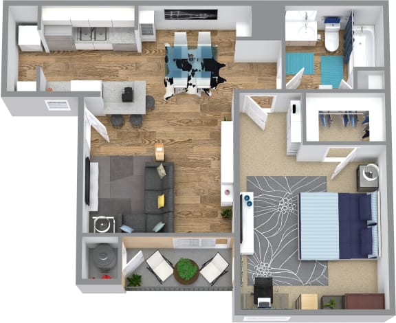 Retreat at Barton Creek One Bedroom ALT Floor Plan