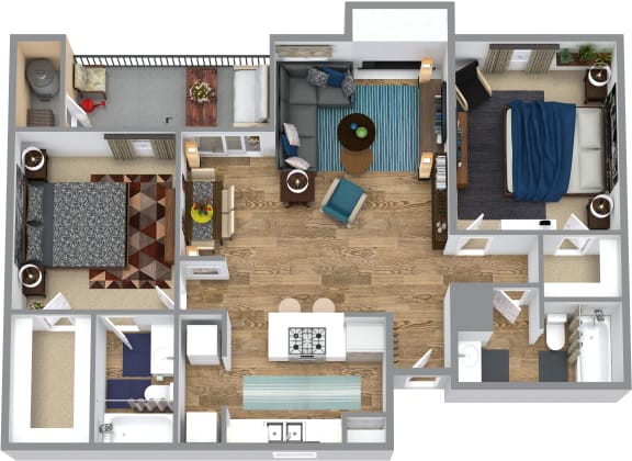Retreat at Barton Creek Two Bedroom Floor Plan