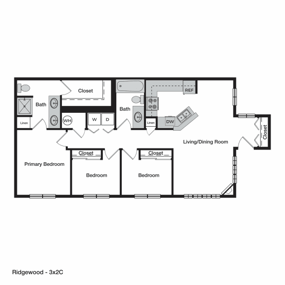 Ridgewood Three Bedroom C Floor Plan