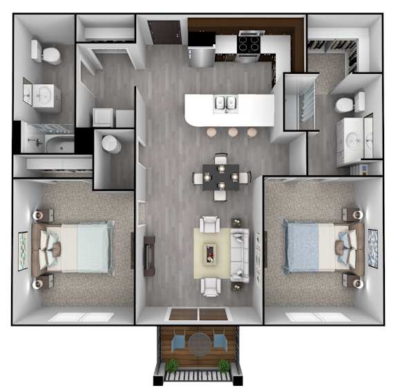 RiverPointe Apartments in South Sioux City, NE Two Bedroom ADA Floor Plan