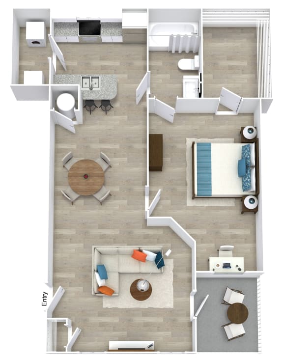 Satori Olathe Apartments in Kansas 1 Bedroom Floor Plan