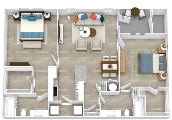 Satori Olathe Apartments in Kansas 2 Bedroom Floor Plan