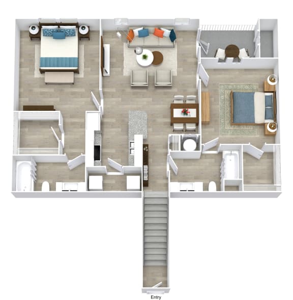 Satori Olathe Apartments in Kansas 2 Bedroom Floor Plan