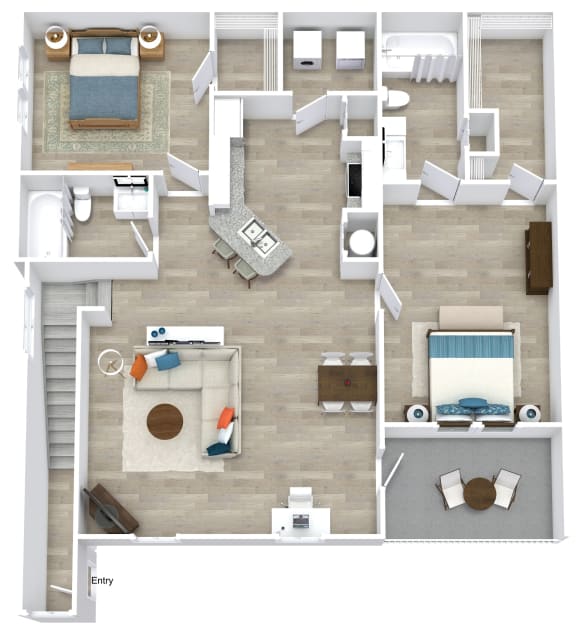 Satori Olathe Apartments in Kansas 2 Bedroom Floor Plan