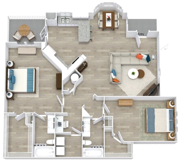 Satori Olathe Apartments in Kansas 2 Bedroom Floor Plan