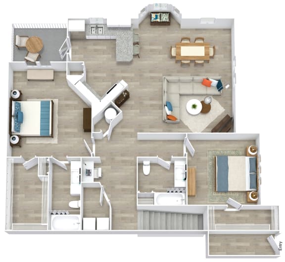 Satori Olathe Apartments in Kansas 2 Bedroom Floor Plan