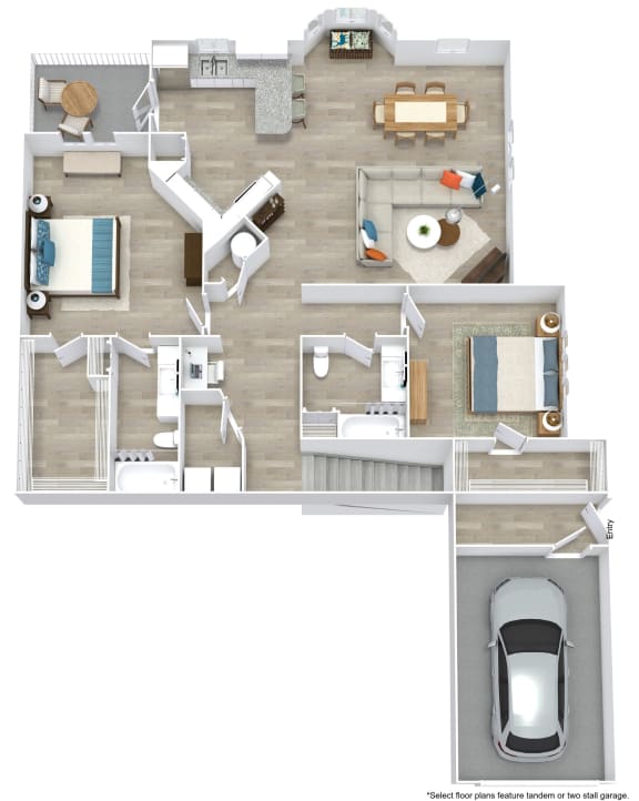 Satori Olathe Apartments in Kansas 2 Bedroom Floor Plan