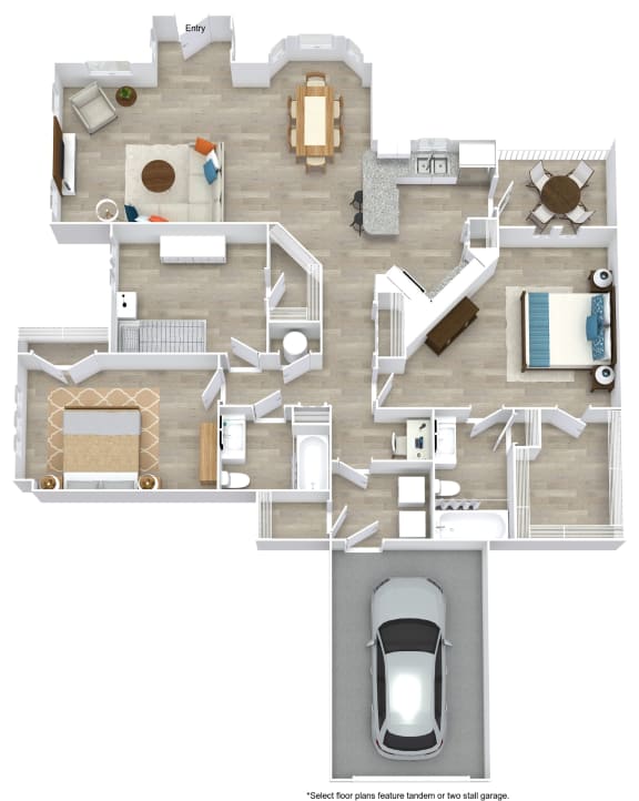 Satori Olathe Apartments in Kansas 3 Bedroom Floor Plan