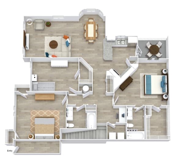 Satori Olathe Apartments in Kansas 3 Bedroom Floor Plan