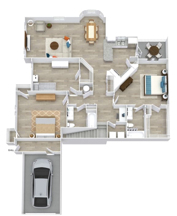 Satori Olathe Apartments in Kansas 3 Bedroom Floor Plan