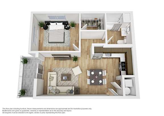 Sawtooth Flats Apartments in Post Falls, Idaho One Bedroom Floor Plan