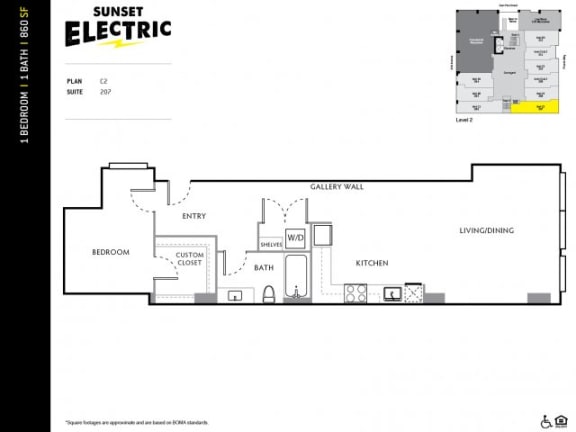 Sunset Electric One Bedroom O Floor Plan