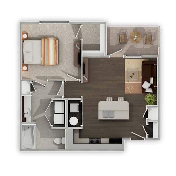 Sierra Ridge Apartments in Dickinson, North Dakota Bakken Furnished Floor Plan