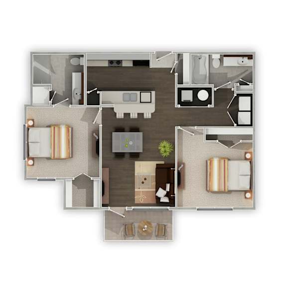 Sierra Ridge Apartments in Dickinson, North Dakota Devonian Furnished Floor Plan