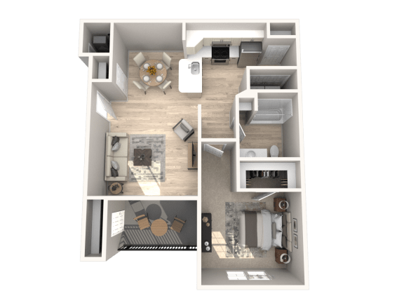 SITE Layton Apartments One Bedroom One Bathroom Floor Plan