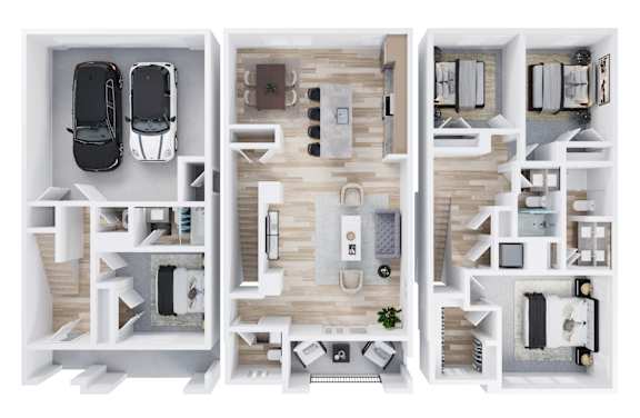 Slate at Fishers District Modern Villas and Townhomes in Fishers, Indiana Geode Floor Plan