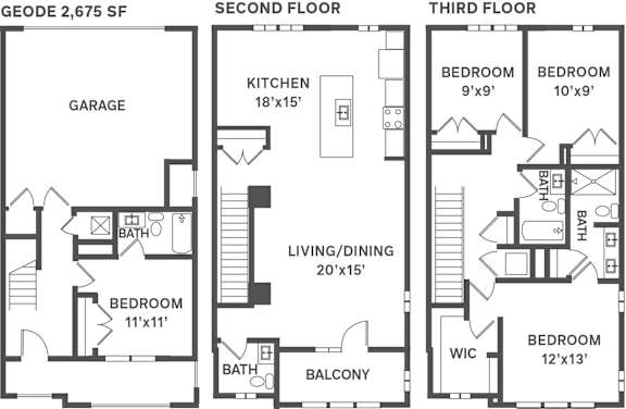 Slate at Fishers District Modern Villas and Townhomes in Fishers, Indiana Geode Floor Plan