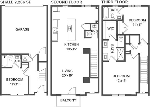 Slate at Fishers District Modern Villas and Townhomes in Fishers, Indiana Shale Floor Plan