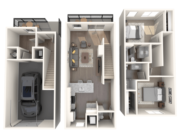 Strata99 Apartments Two Bedroom One Bathroom Floor Plan