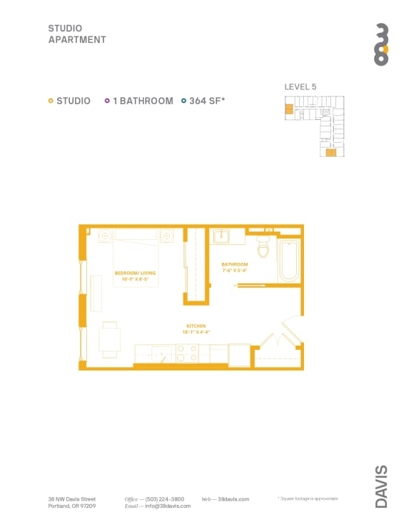 38 Davis_Studio 364 Sq. Ft.