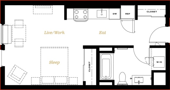 The George Besaw 2D Floor Plan Studio A