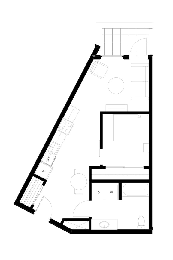 Muir Apartments Open 1 Bedroom A5 Floor Plan