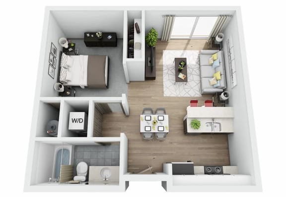 Boathouse Apartments Studio D Floor Plan