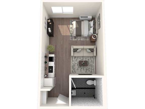 A small, neatly organized kitchen with a sink and a window.