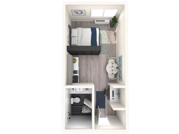 The Rivet Apartments Studio Small Floor Plan