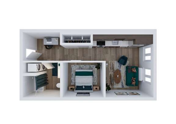 Studio-B Floorplan at Kinline, Beaverton, OR, 97003