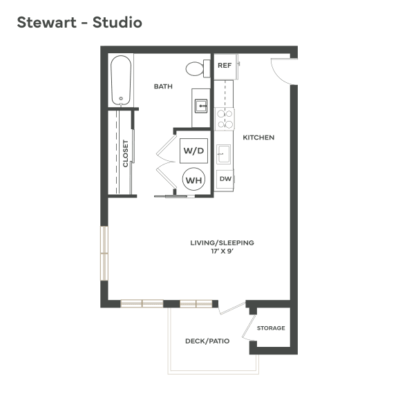 Sumner Mill Apartments 2D Floor Plan Studio