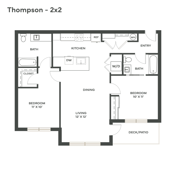 Sumner Mill Apartments 2D Floor Plan Thompson