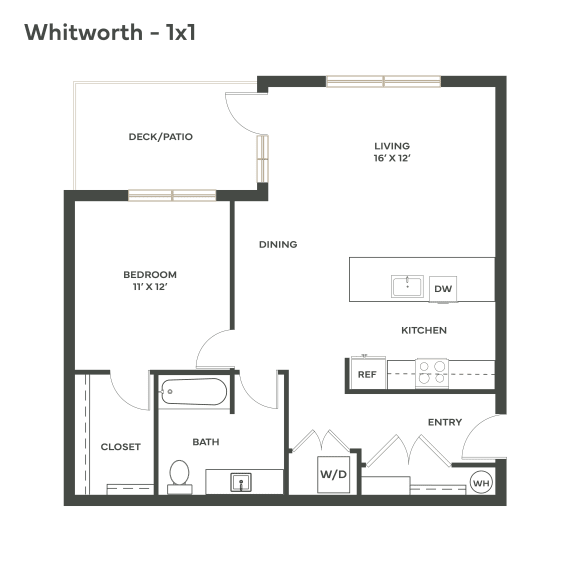 Sumner Mill Apartments 2D Floor Plan Whitworth