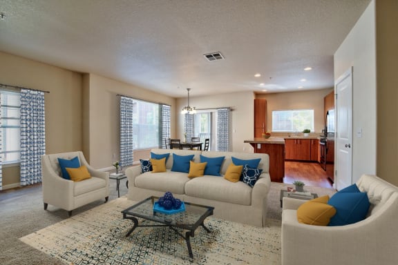 Springwater Crossing Apartments staged living room