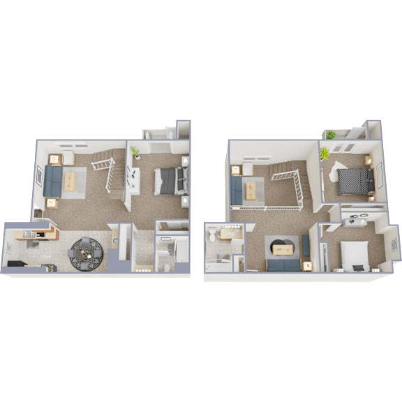 Two floor plan images of a house layout.