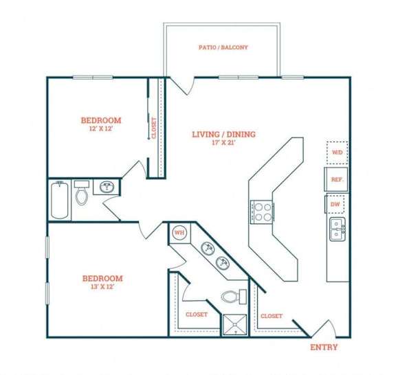 the first and third floor floor plan of a 1 bedroom apartment