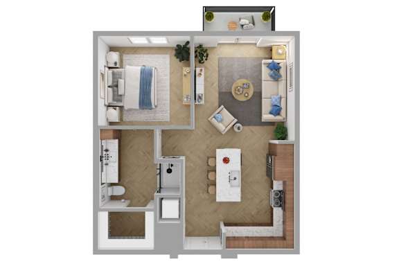 The Brentwood Apartments in Austin, Texas A4a Floor Plan