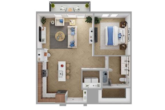 The Brentwood Apartments in Austin, Texas A7a Floor Plan