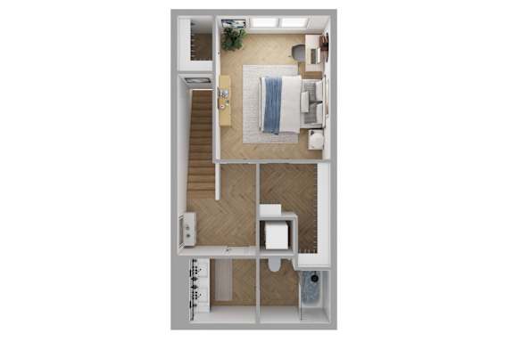 The Brentwood Apartments in Austin, Texas TH A8 Second Floor Floor Plan