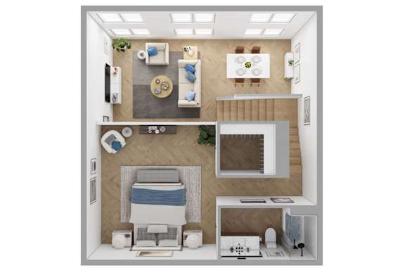 The Brentwood Apartments in Austin, Texas TH A9 Second Floor Floor Plan