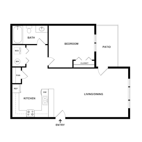 A black and white image of a floor plan for a home.