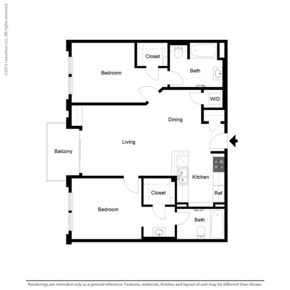 The Boulevard on Wilshire Apartments The Fairfax 2D Floor Plan
