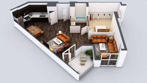 The Fifty Five Fifty Apartments in Los Angeles, California A11 Floor Plan